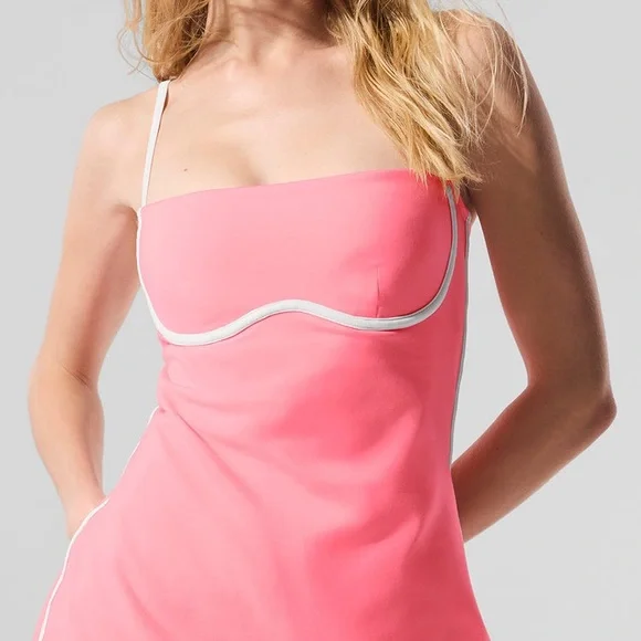 Alo Yoga Airbrush Streamlined Dress Neon Bubblegum Sz S - Picture 6 of 13